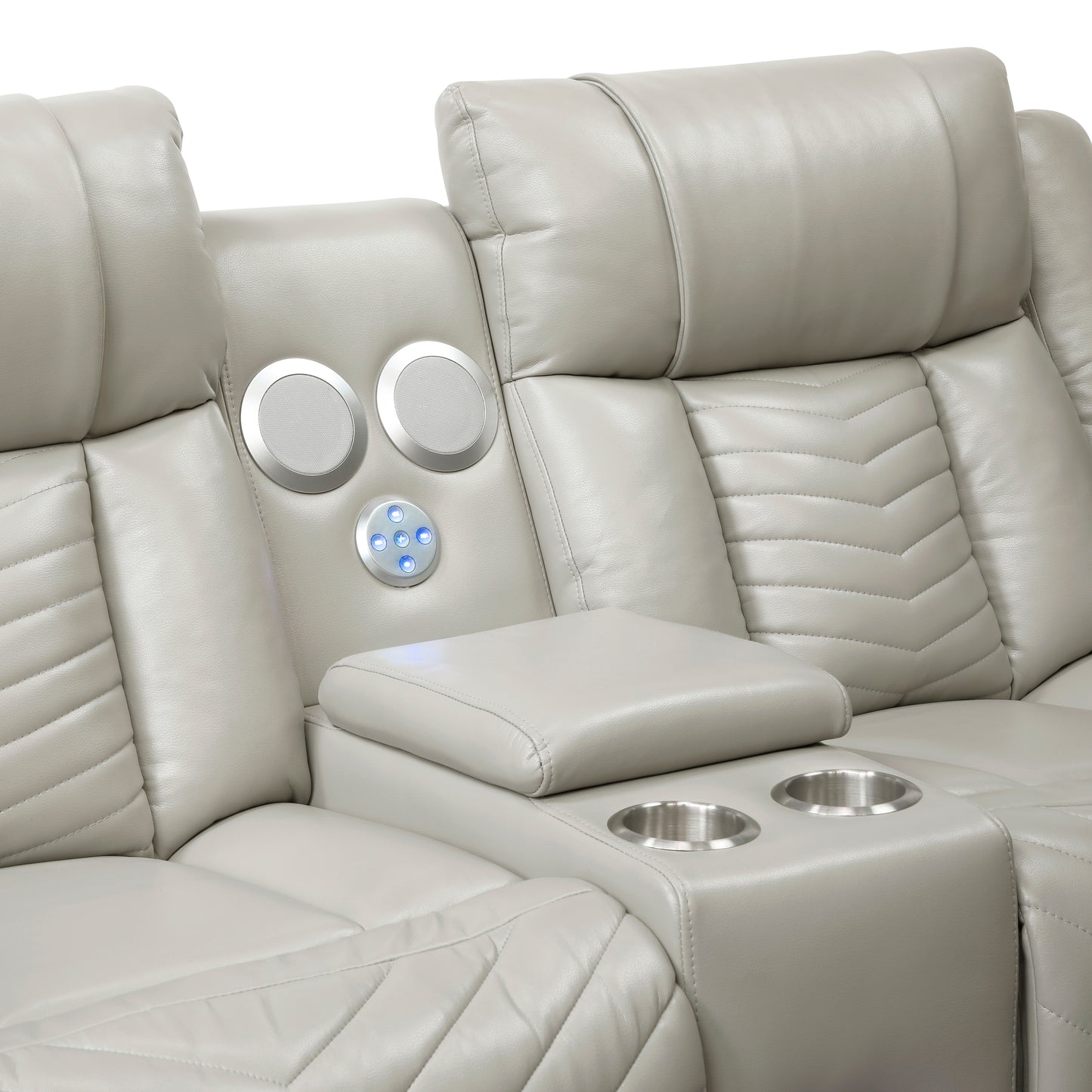 8457GRY*2PW - 2pc Set: Sofa, Love (Power)