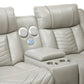 8457GRY-2PW - Power Double Reclining Love Seat with Center Console, Wireless Speakers, LED and Charging Ports