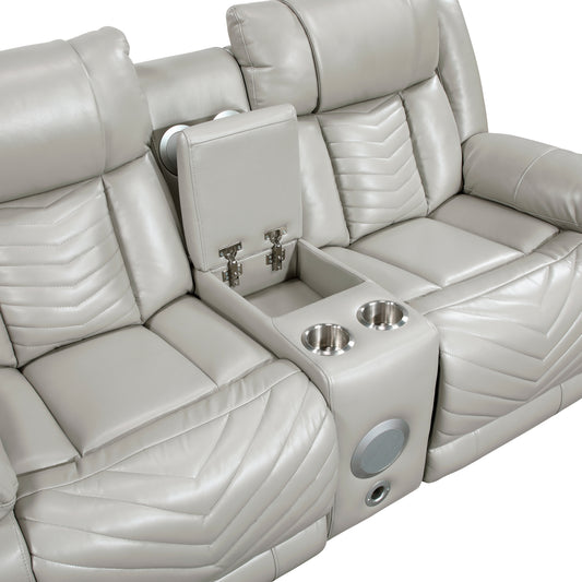8457GRY*2PW - 2pc Set: Sofa, Love (Power)