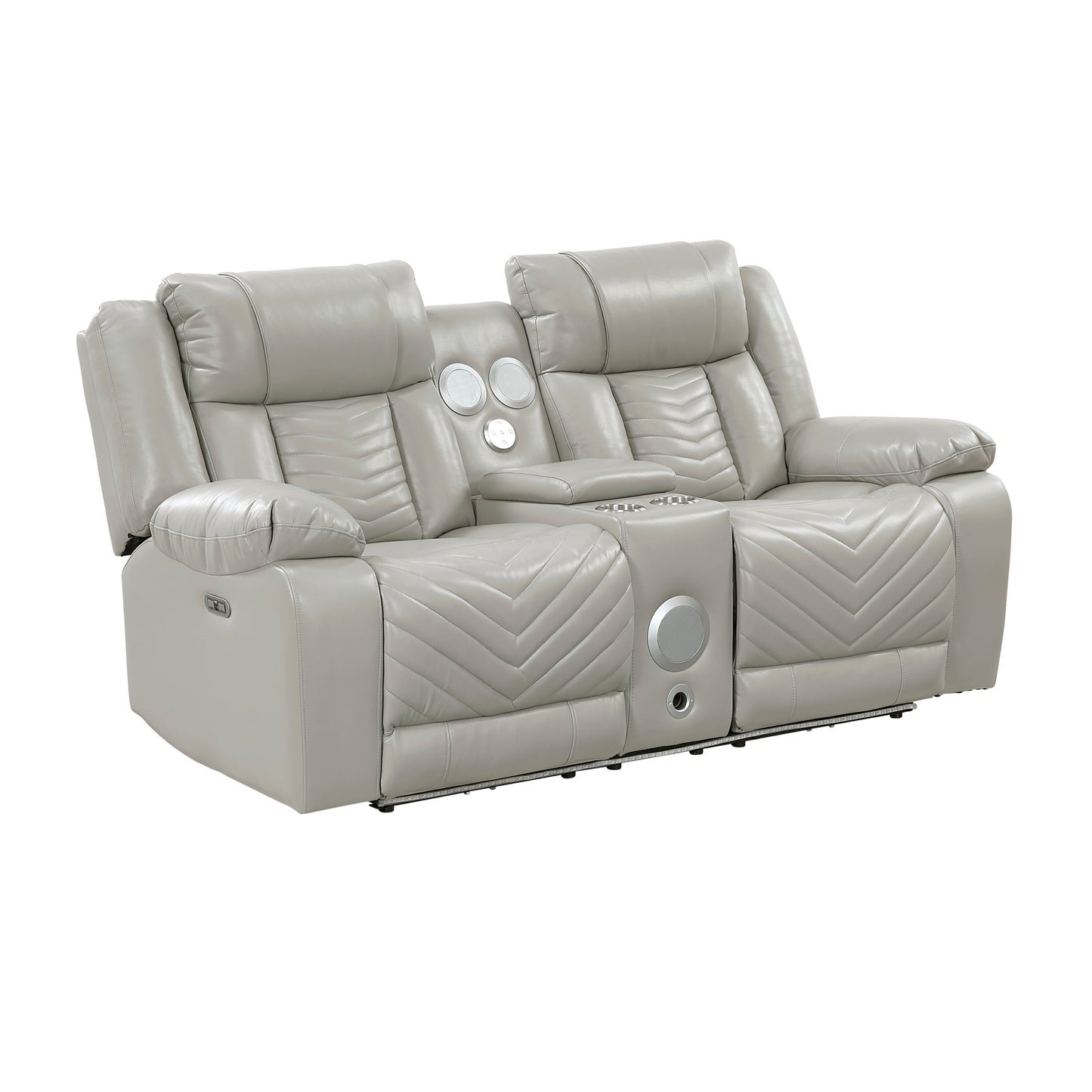 8457GRY*2PW - 2pc Set: Sofa, Love (Power)