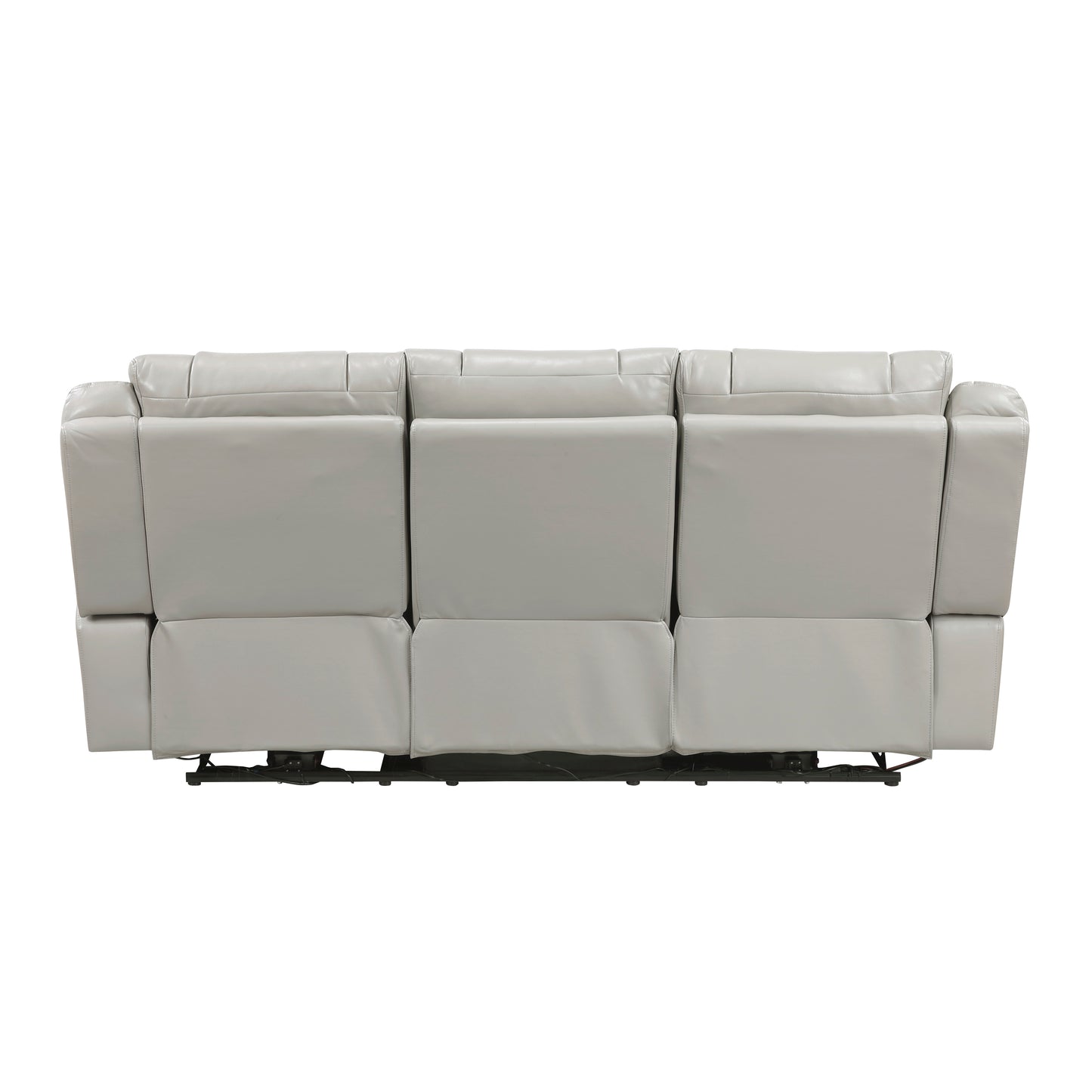8457GRY-3PW - Power Double Reclining Sofa with Center Drop-Down Cup Holders, Wireless Charger, Magazine Bag, LED and Charging Ports