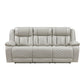 8457GRY-3PW - Power Double Reclining Sofa with Center Drop-Down Cup Holders, Wireless Charger, Magazine Bag, LED and Charging Ports