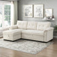 8477BEG*SC - (3)2-Piece Reversible Sectional with Reversible Chaise, Hidden Storage and Pull-out Bed