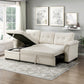 8477BEG*SC - (3)2-Piece Reversible Sectional with Reversible Chaise, Hidden Storage and Pull-out Bed
