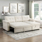8477BEG*SC - (3)2-Piece Reversible Sectional with Reversible Chaise, Hidden Storage and Pull-out Bed