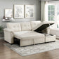 8477BEG*SC - (3)2-Piece Reversible Sectional with Reversible Chaise, Hidden Storage and Pull-out Bed