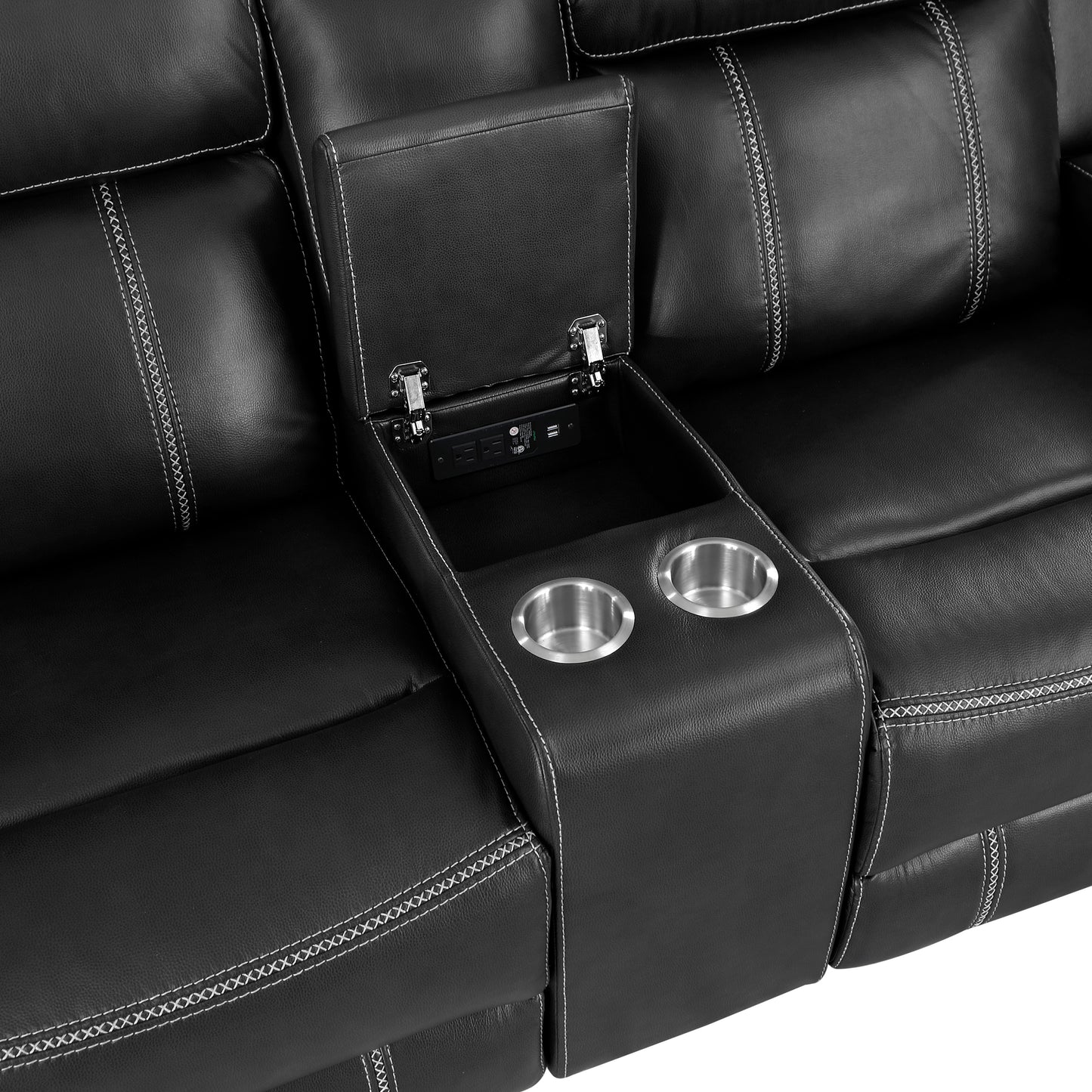 8516BK*2 - 2pc Set: Sofa, Love