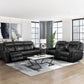 8516BK-2 - Double Reclining Love Seat with Center Console, Receptacles and USB Ports
