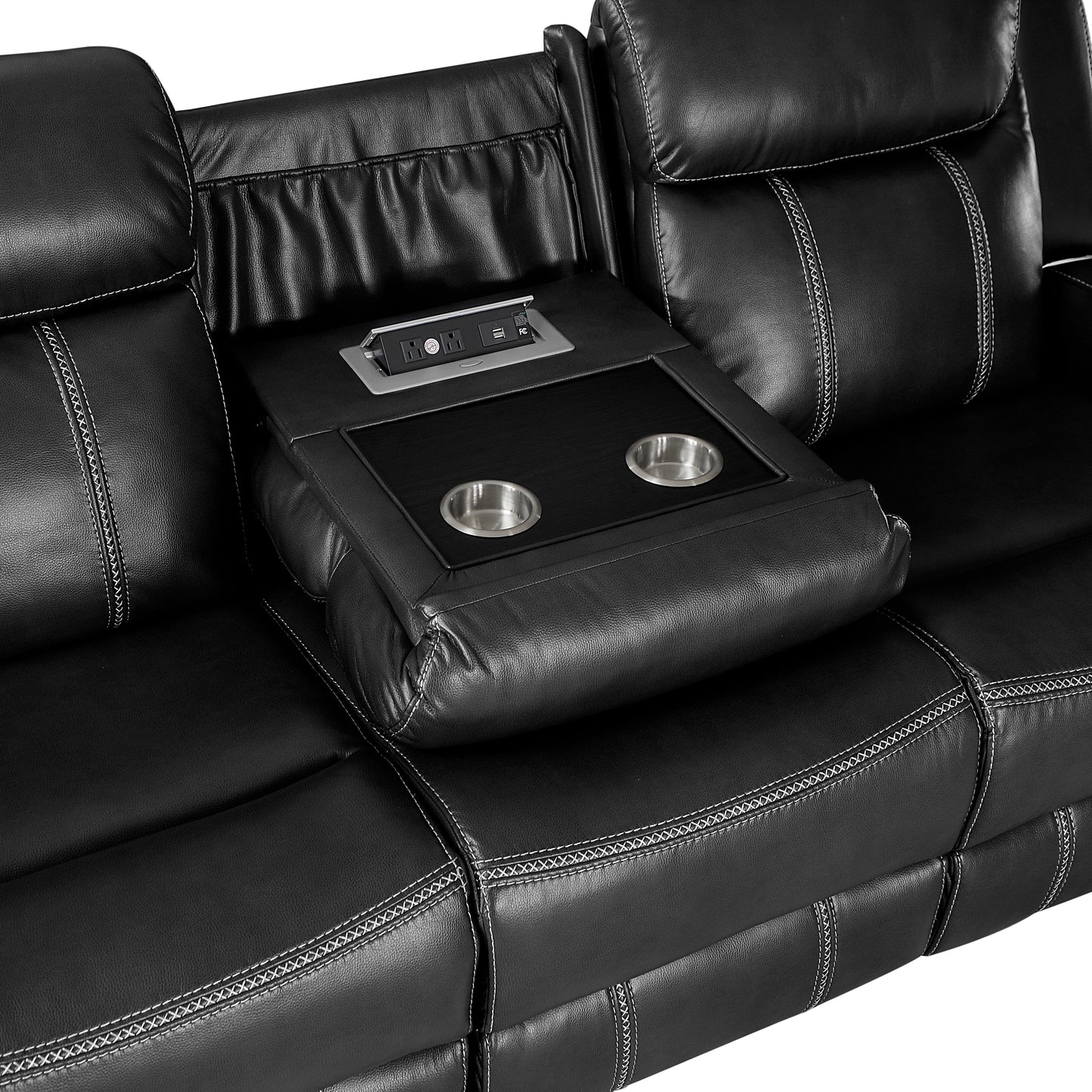8516BK*2 - 2pc Set: Sofa, Love