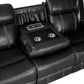 8516BK-3 - Double Reclining Sofa with Center Drop-Down Cup Holders,Storage Pouch, Receptacles and USB Ports