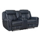 8516BU-2 - Double Reclining Love Seat with Center Console, Receptacles and USB Ports