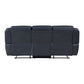 8516BU-3 - Double Reclining Sofa with Center Drop-Down Cup Holders,Storage Pouch, Receptacles and USB Ports