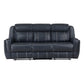 8516BU-3 - Double Reclining Sofa with Center Drop-Down Cup Holders,Storage Pouch, Receptacles and USB Ports