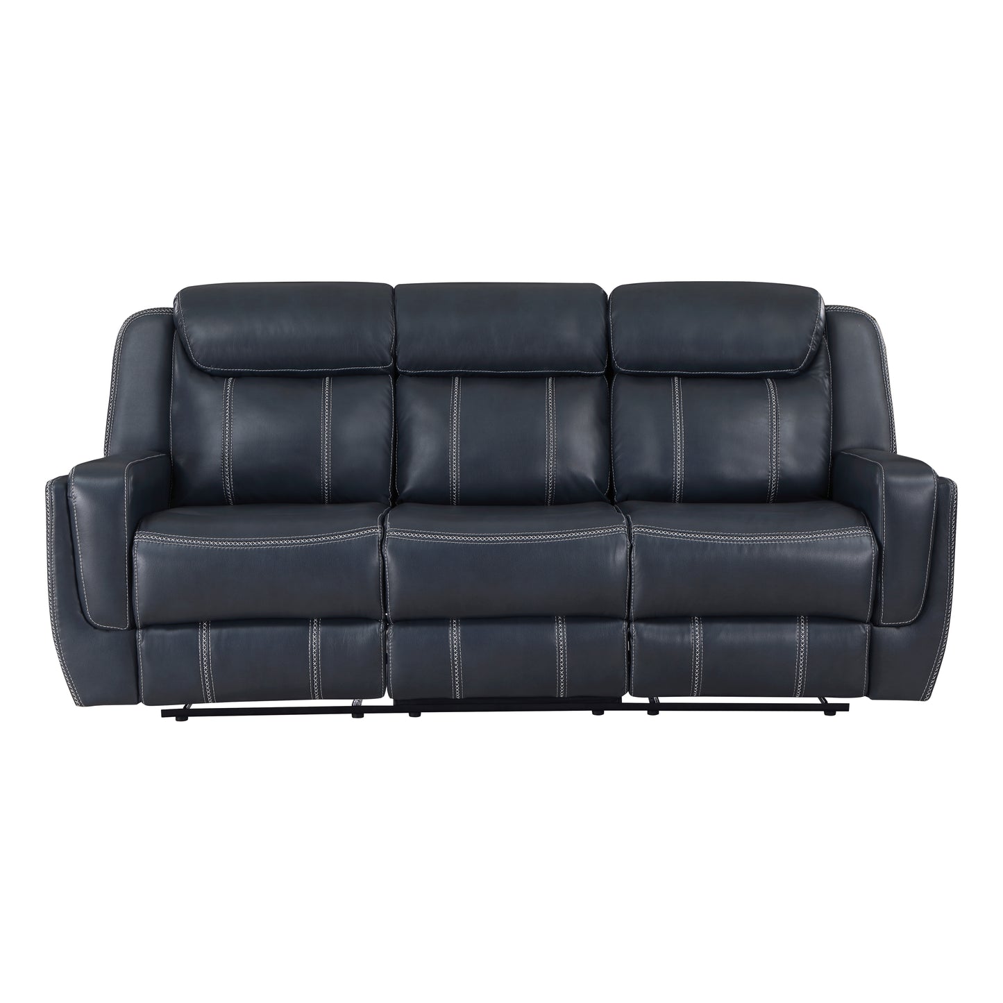 8516BU-3 - Double Reclining Sofa with Center Drop-Down Cup Holders,Storage Pouch, Receptacles and USB Ports