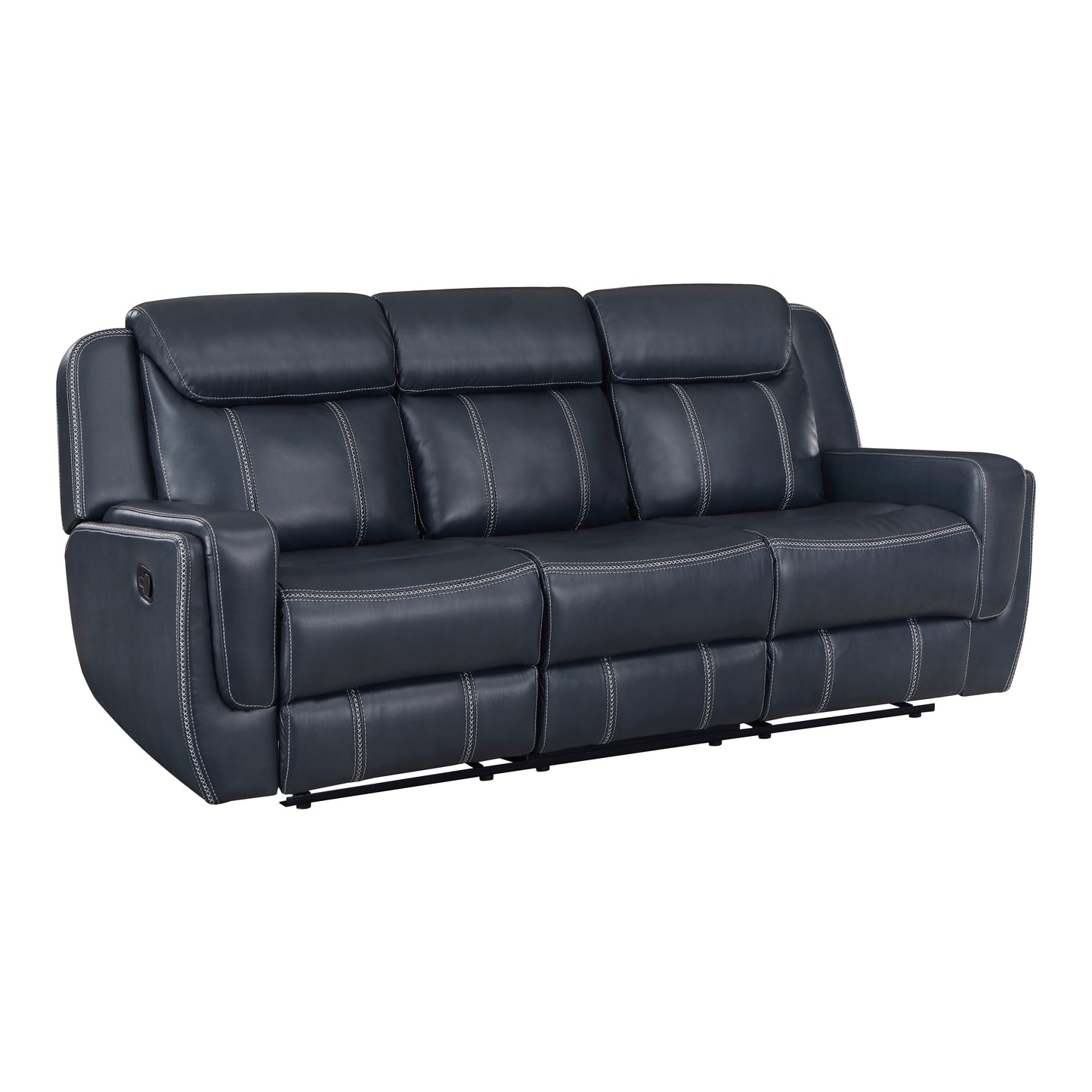 8516BU-3 - Double Reclining Sofa with Center Drop-Down Cup Holders,Storage Pouch, Receptacles and USB Ports
