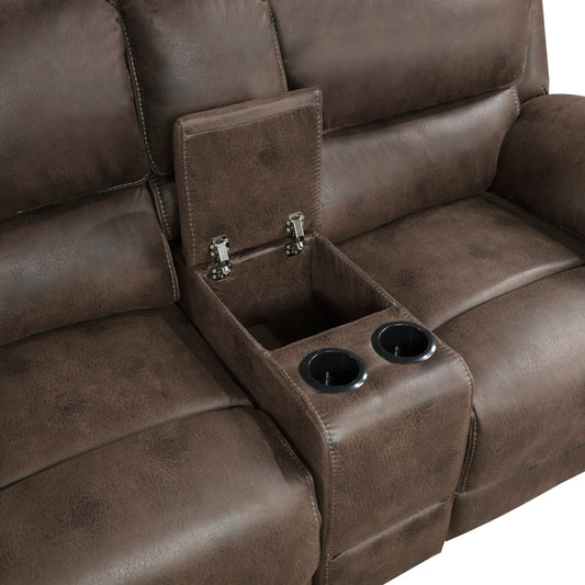 8517BRW*2 - 2pc Set: Sofa, Love