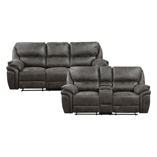 8517GRY*2 - 2pc Set: Sofa, Love