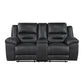 8538BK-2 - Double Reclining Love Seat with Center Console