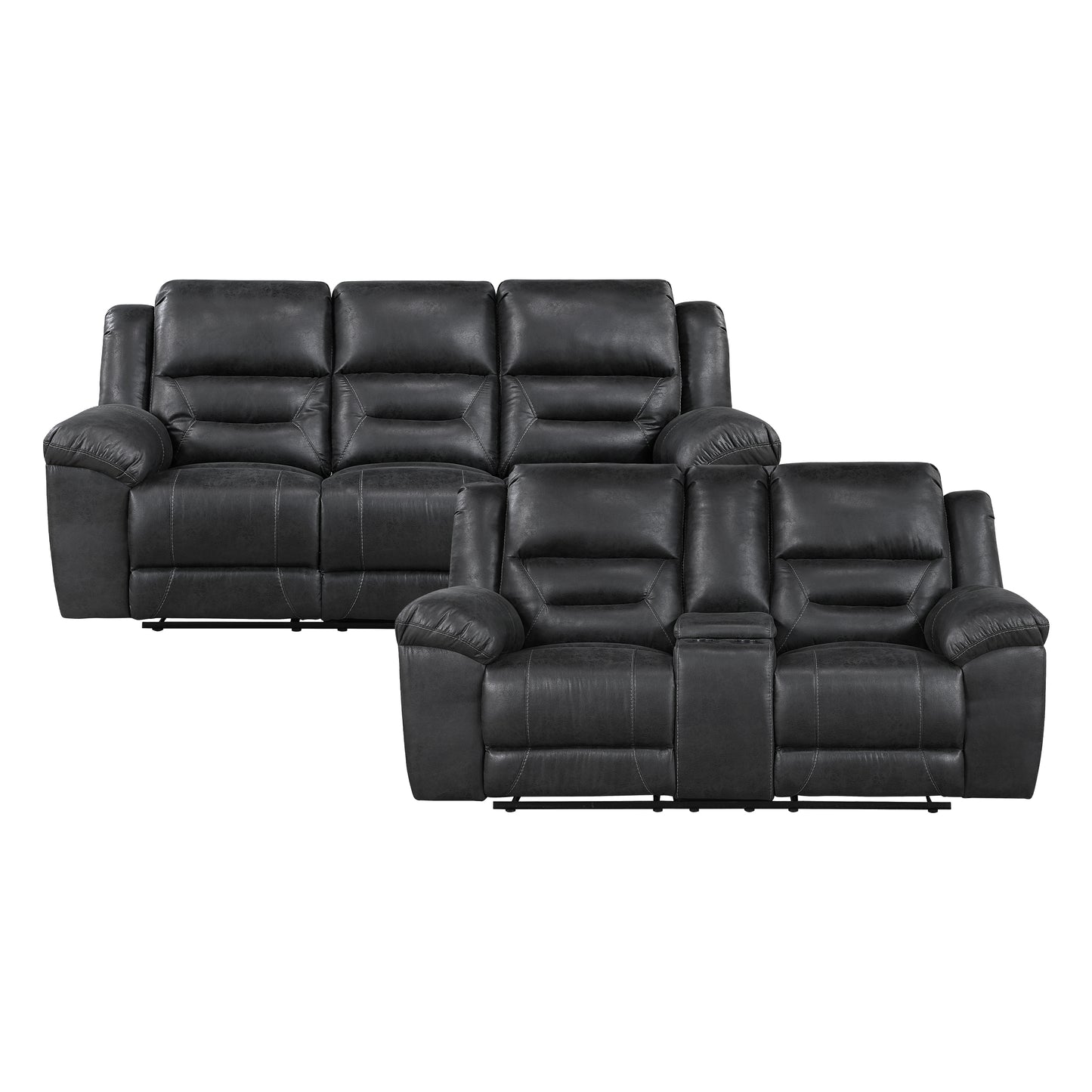 8538BK*2 - 2pc Set: Sofa, Love