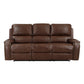 8549BRW-3 - Double Reclining Sofa with Center Drop-Down Cup Holders, Receptacles and USB Ports