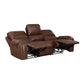 8549BRW-3 - Double Reclining Sofa with Center Drop-Down Cup Holders, Receptacles and USB Ports