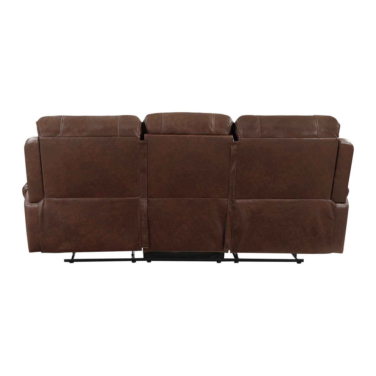 8549BRW-3 - Double Reclining Sofa with Center Drop-Down Cup Holders, Receptacles and USB Ports
