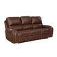 8549BRW-3 - Double Reclining Sofa with Center Drop-Down Cup Holders, Receptacles and USB Ports