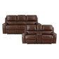 8549BRW*2 - 2pc Set: Sofa, Love