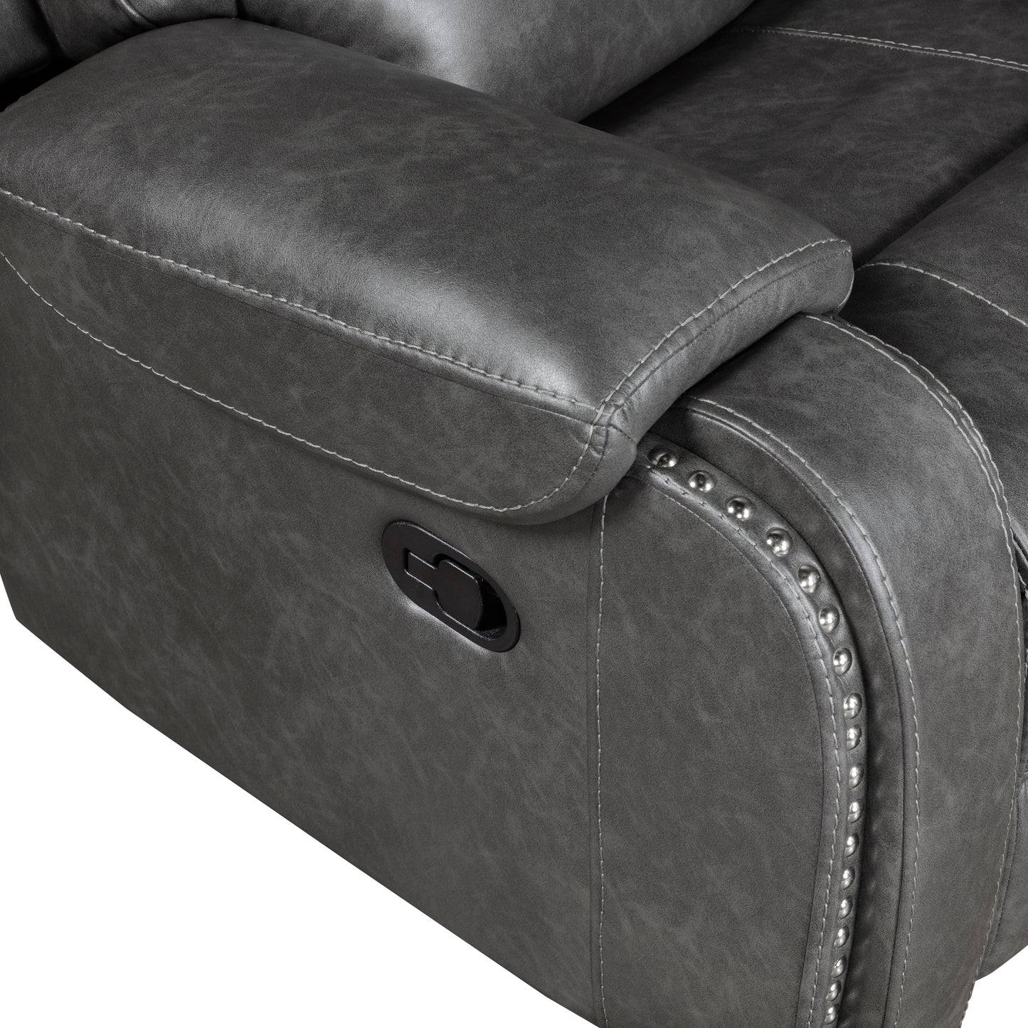8549GRY-3 - Double Reclining Sofa with Center Drop-Down Cup Holders, Receptacles and USB Ports