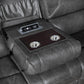 8549GRY-3 - Double Reclining Sofa with Center Drop-Down Cup Holders, Receptacles and USB Ports
