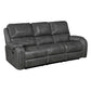 8549GRY-3 - Double Reclining Sofa with Center Drop-Down Cup Holders, Receptacles and USB Ports