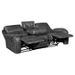 8549GRY-3 - Double Reclining Sofa with Center Drop-Down Cup Holders, Receptacles and USB Ports