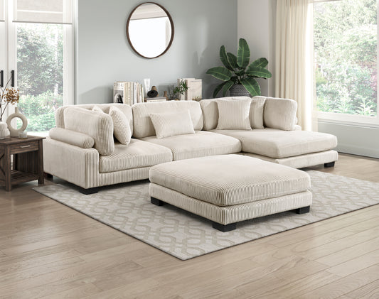 8555BE*CRACVCOT - (4)4-Piece Modular Sectional with Reversible Chaise and Ottoman