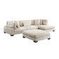8555BE*CRACVCOT - (4)4-Piece Modular Sectional with Reversible Chaise and Ottoman
