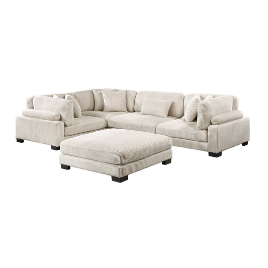 8555BE*3CRACOT - (5)5-Piece Modular Sectional with Ottoman
