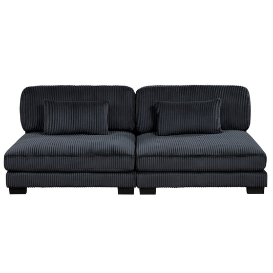 8555BK*2AC1CROT - (4)4-Piece Modular Sectional with Ottoman