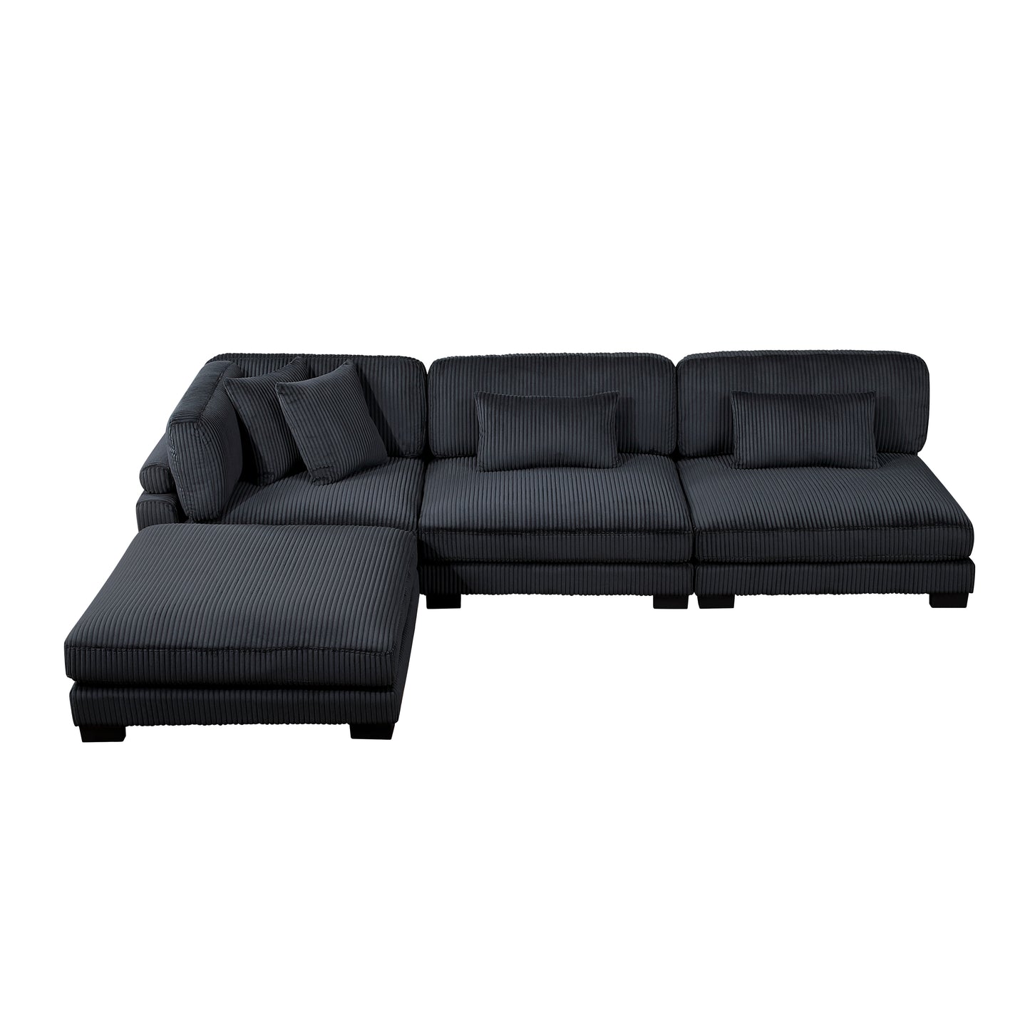 8555BK*2AC1CROT - (4)4-Piece Modular Sectional with Ottoman