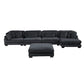 8555BK*CR2ACVCOT - (5)5-Piece Modular Sectional with Reversible Chaise and Ottoman