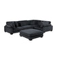 8555BK*3CRACOT - (5)5-Piece Modular Sectional with Ottoman