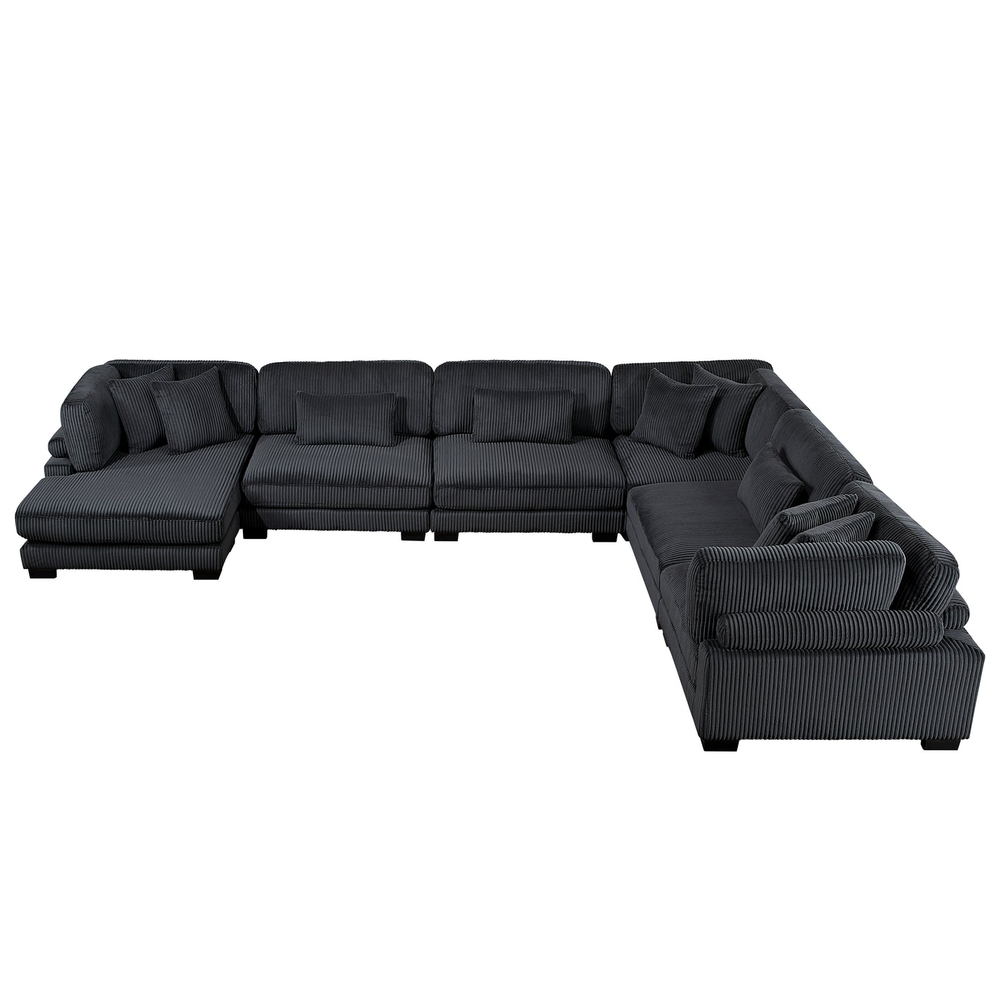 8555BK*2CR3ACVC - (6)6-Piece Modular Sectional with Reversible Chaise