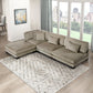 8555GB*2AC1CROT - (4)4-Piece Modular Sectional with Ottoman