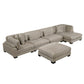 8555GB*CR2ACVCOT - (5)5-Piece Modular Sectional with Reversible Chaise and Ottoman