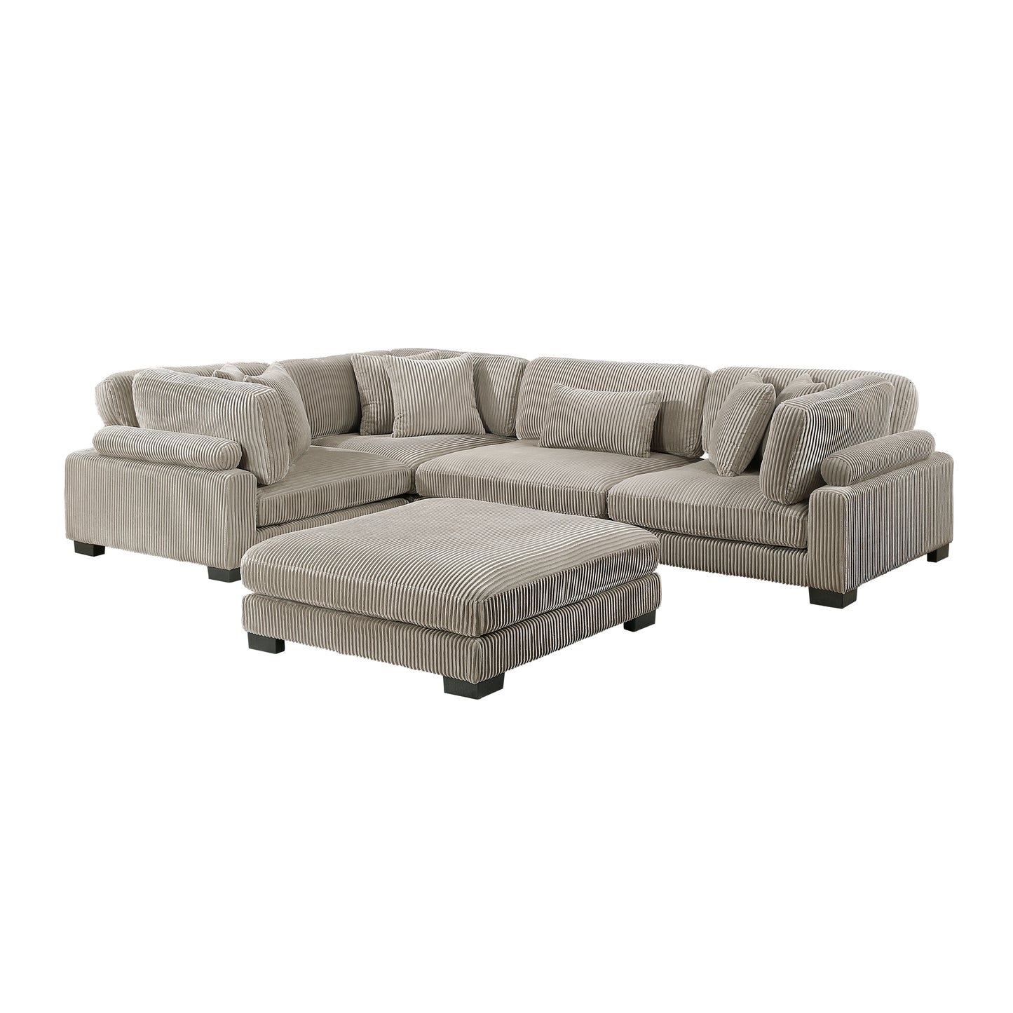 8555GB*3CRACOT - (5)5-Piece Modular Sectional with Ottoman