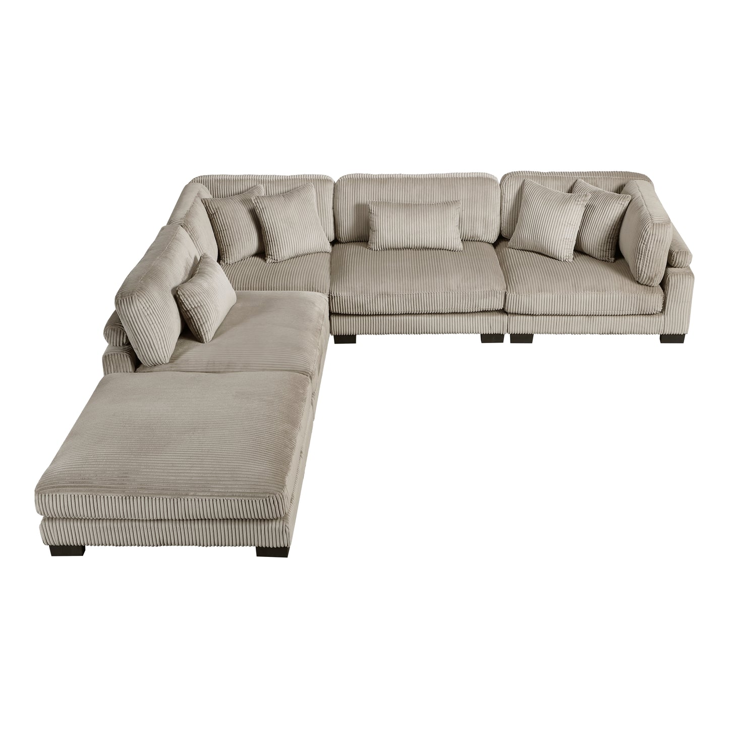 8555GB*5OT - (5)5-Piece Modular Sectional with Ottoman