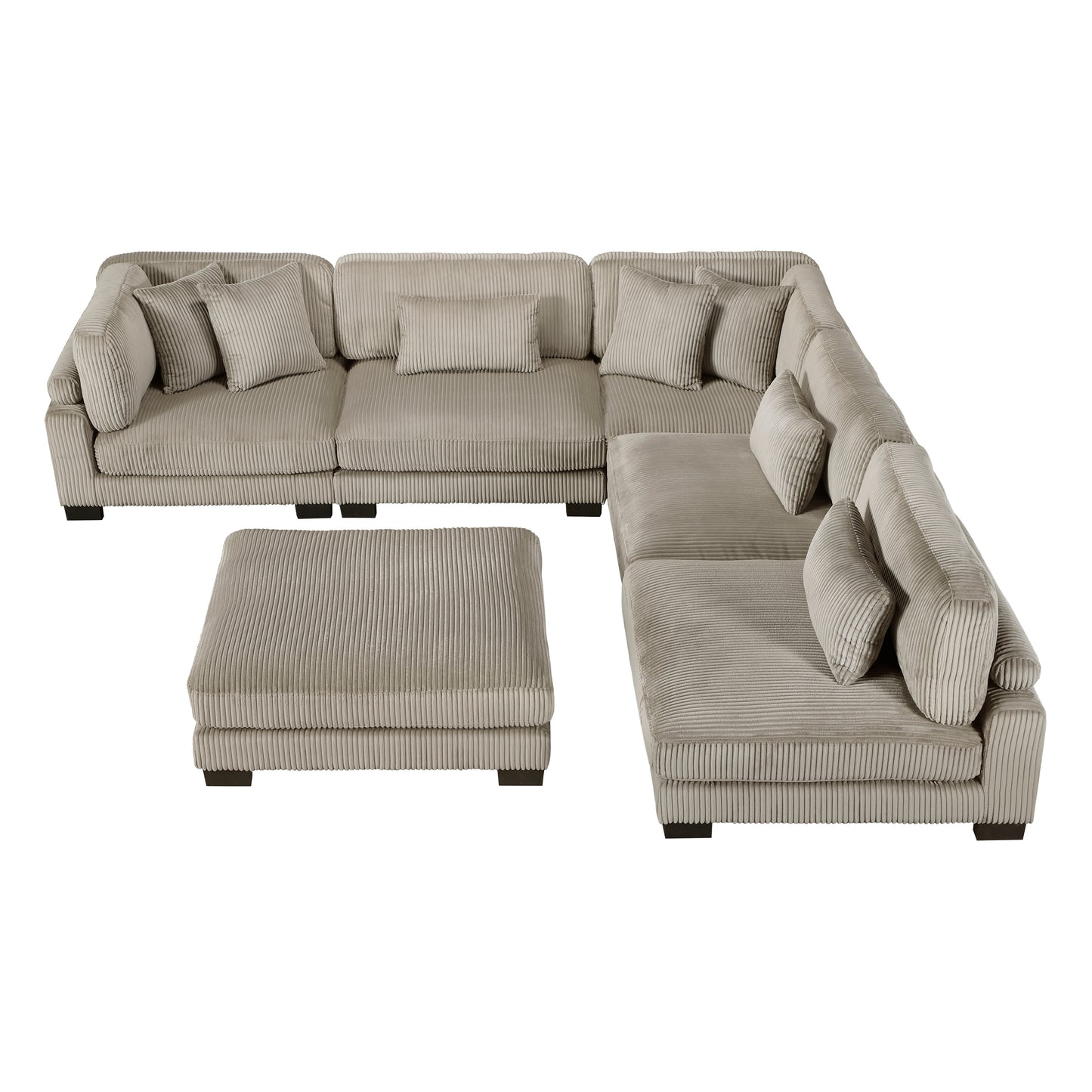 8555GB*6OT - (6)6-Piece Modular Sectional with Ottoman