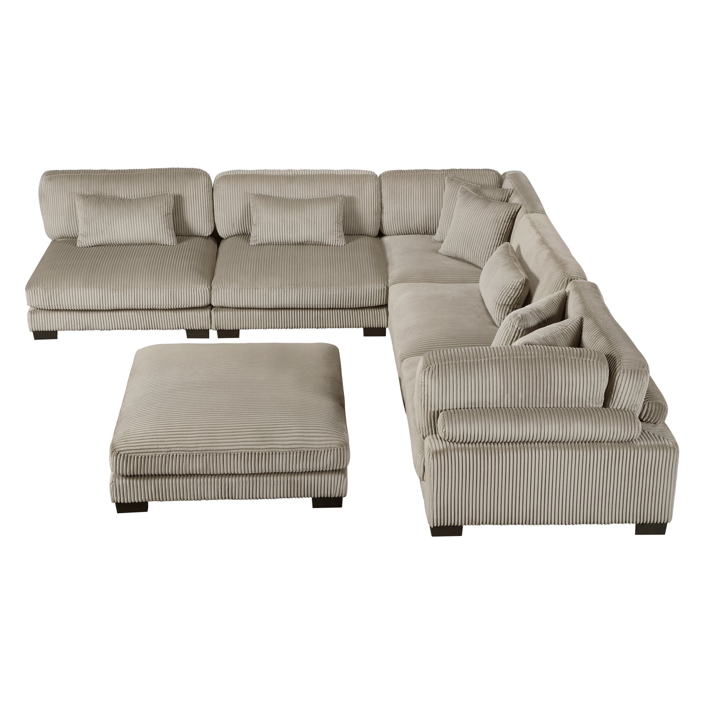 8555GB*6OT - (6)6-Piece Modular Sectional with Ottoman