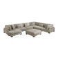 8555GB*2CR3ACVCOT - (7)7-Piece Modular Sectional with Reversible Chaise and Ottoman