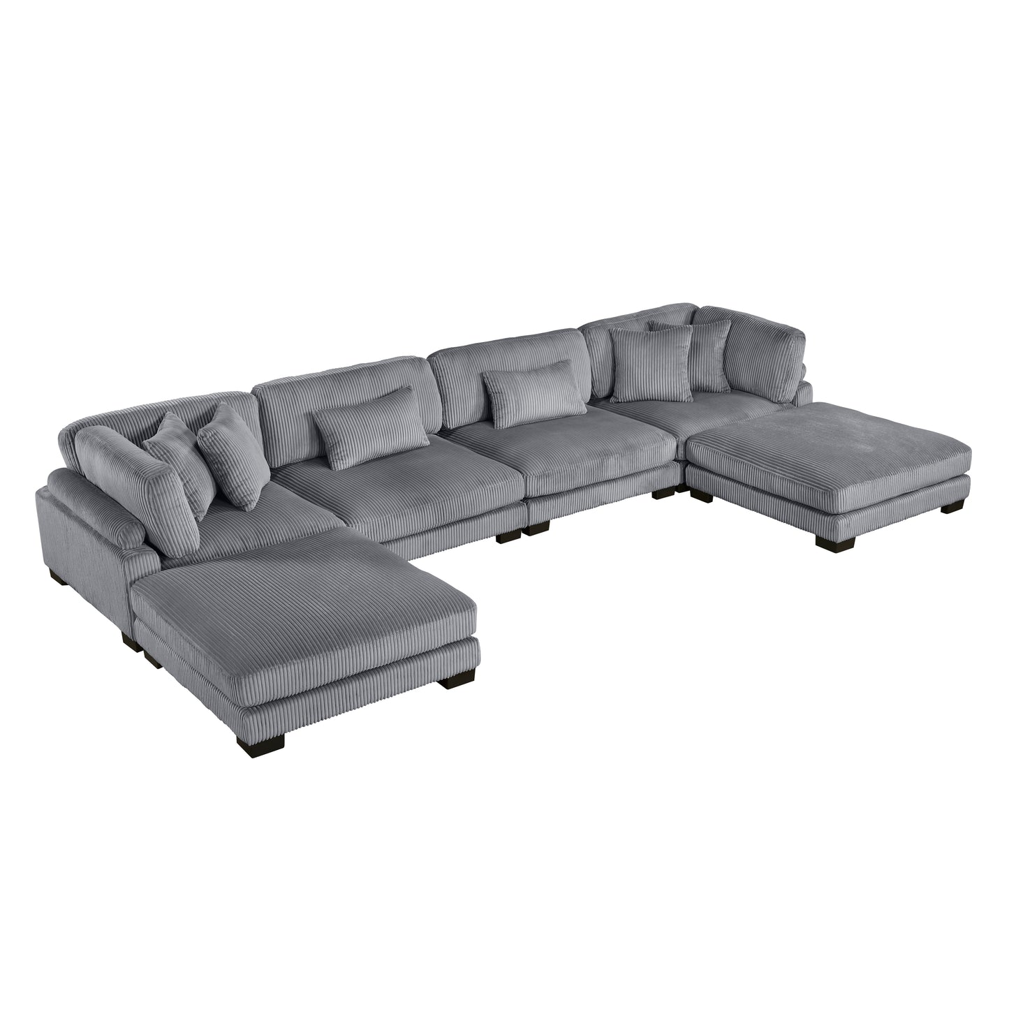 8555GY*2CR2AC2OT - (6)6-Piece Modular Sectional with Ottomans