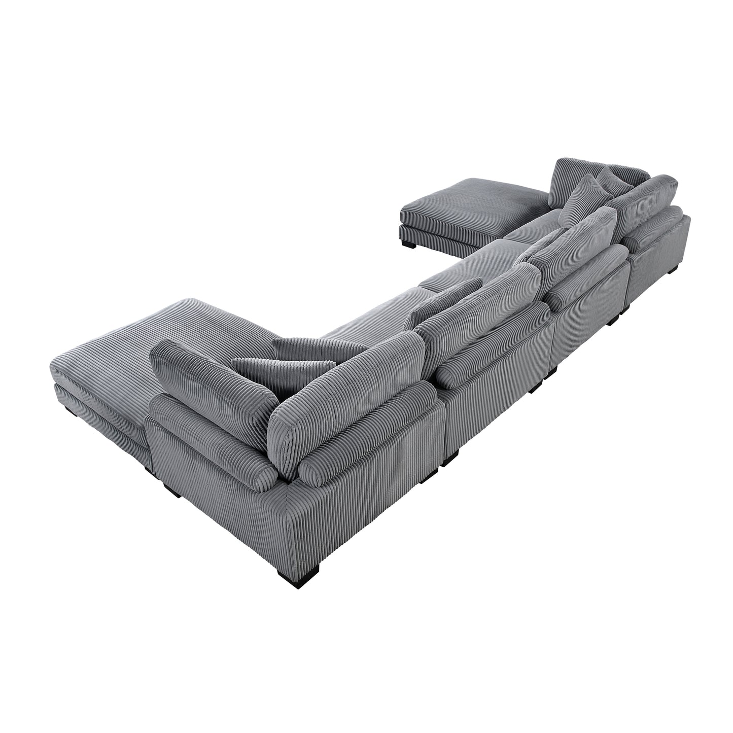 8555GY*2CR2AC2OT - (6)6-Piece Modular Sectional with Ottomans