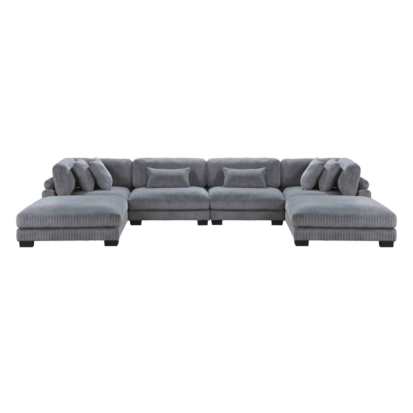 8555GY*2CR2AC2OT - (6)6-Piece Modular Sectional with Ottomans